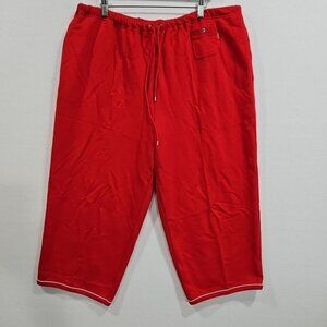 Lauren Ralph Lauren Pants Womens‎ 3X Red Wide Leg Capri Drawstring Sweatpants